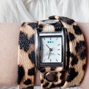 LA MER Collections Leopard Print Wrap Watch